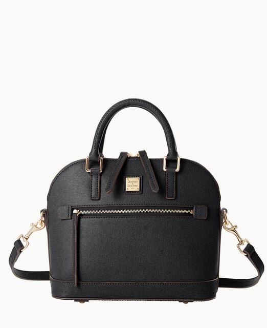 Saffiano Small Domed Zip Satchel