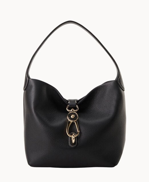 Lucca Leather Logo Lock Hobo
